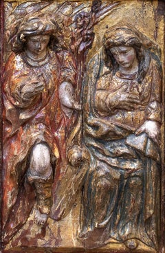 16th Century Annunciation High Relief in Wood
