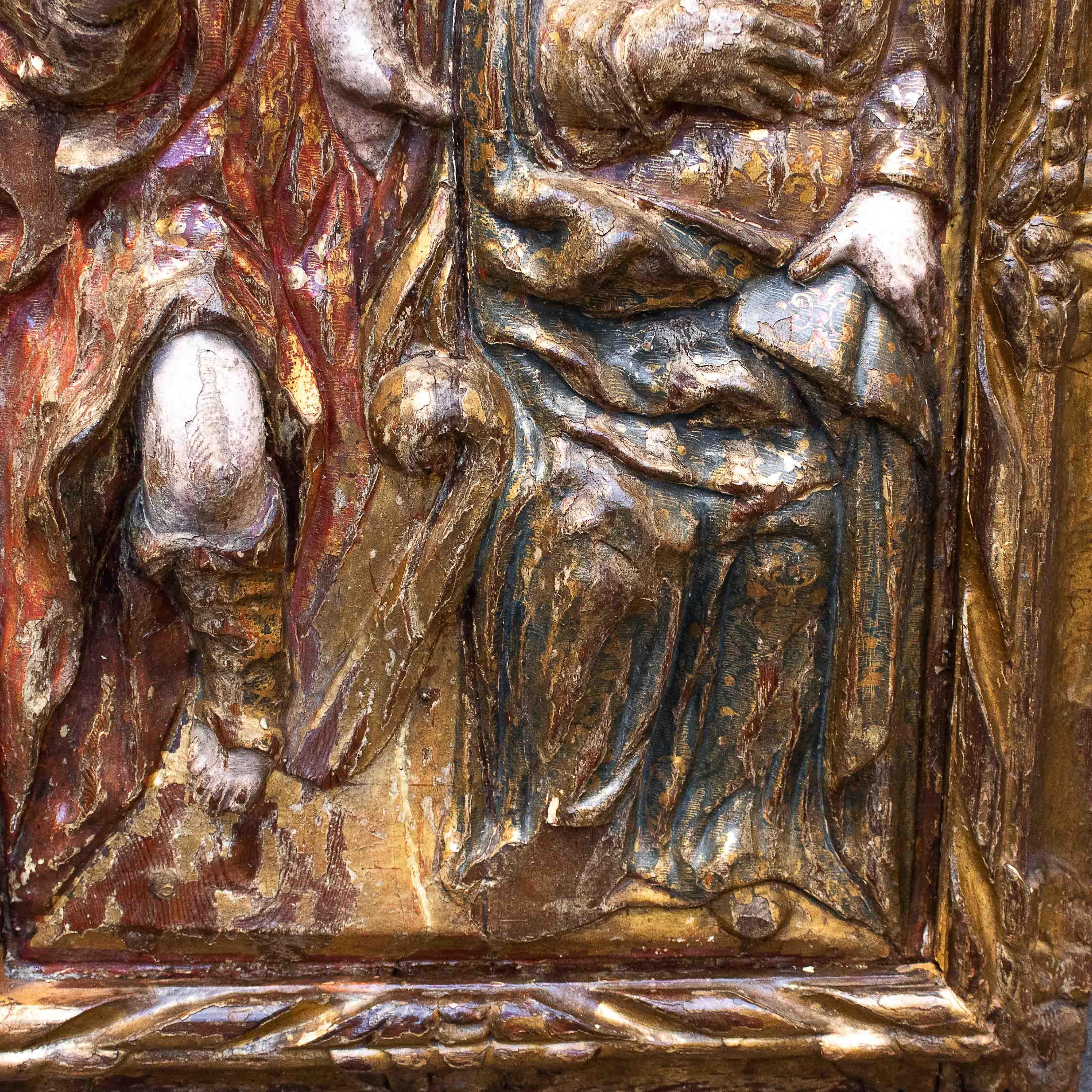 16th Century Annunciation High Relief in Wood 1