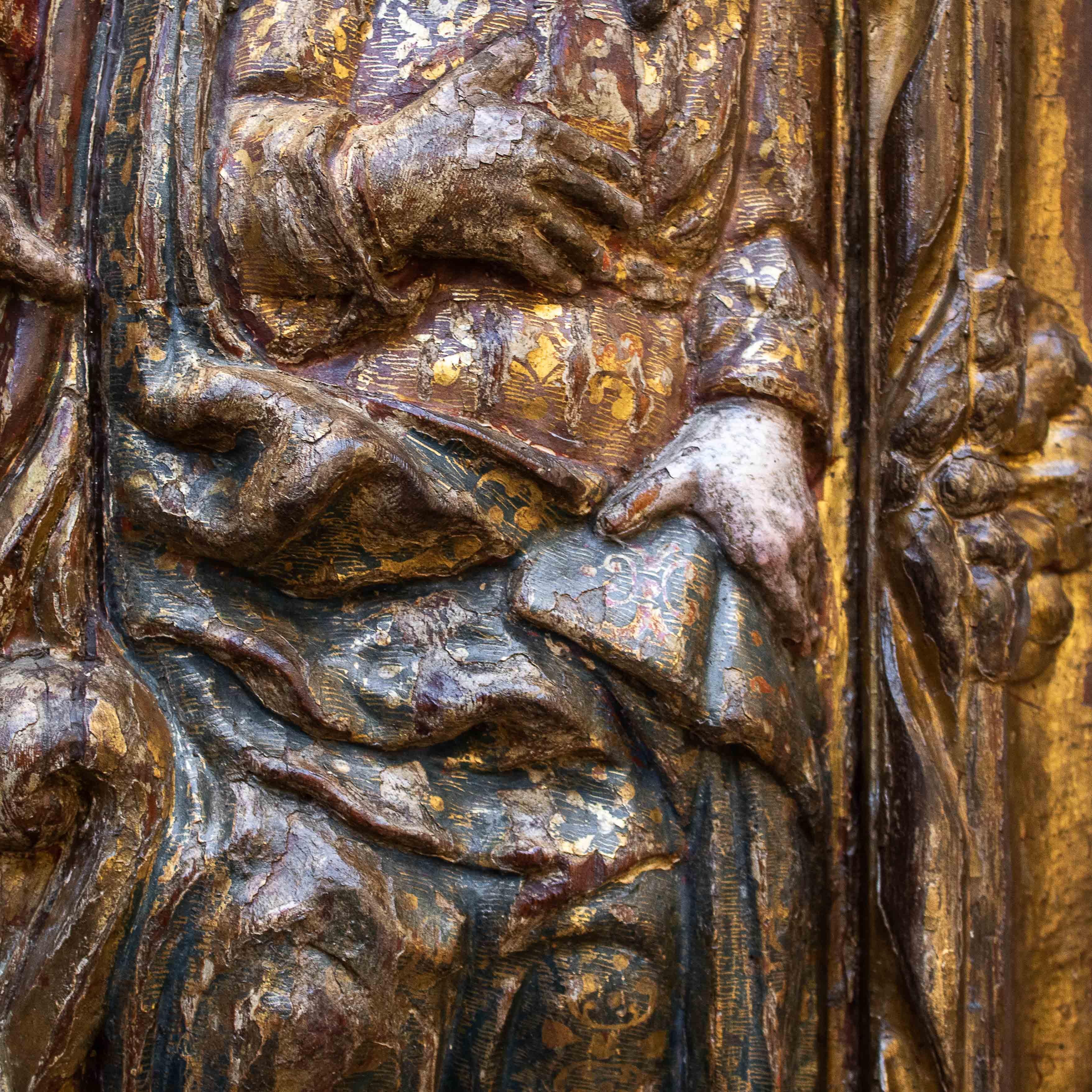 16th Century Annunciation High Relief in Wood 2