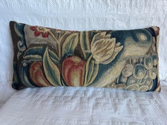 16th Century Antique Brussels Floral Tapestry Pillow