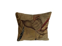 16th Century Antique Brussels Renaissance Tapestry Fragment Pillow