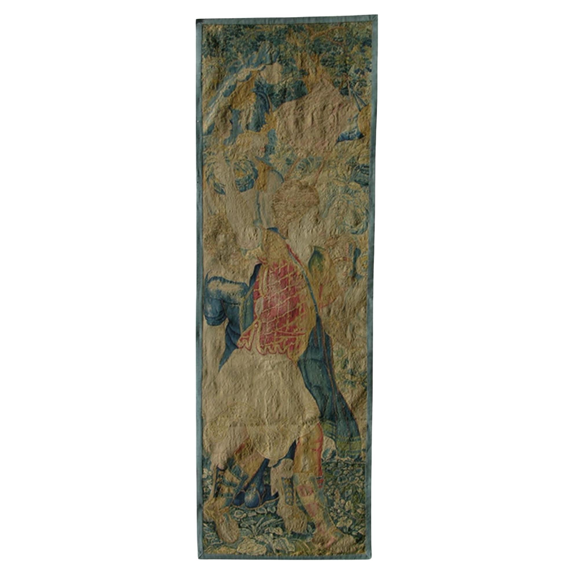16th Century Antique Brussels Tapestry 10'2" X 3'3" For Sale
