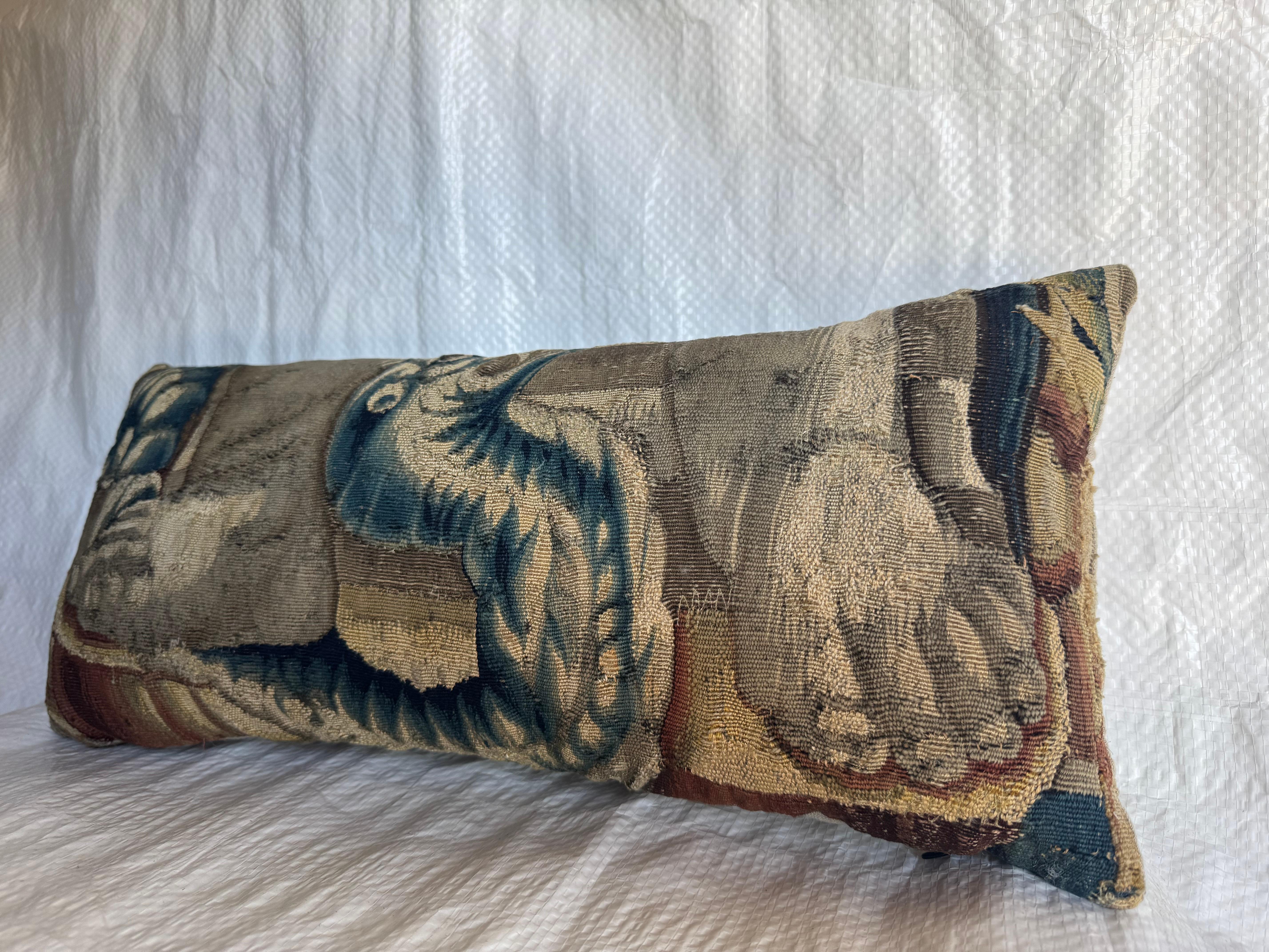 Baroque 16th Century Antique Brussels Tapestry Pillow For Sale