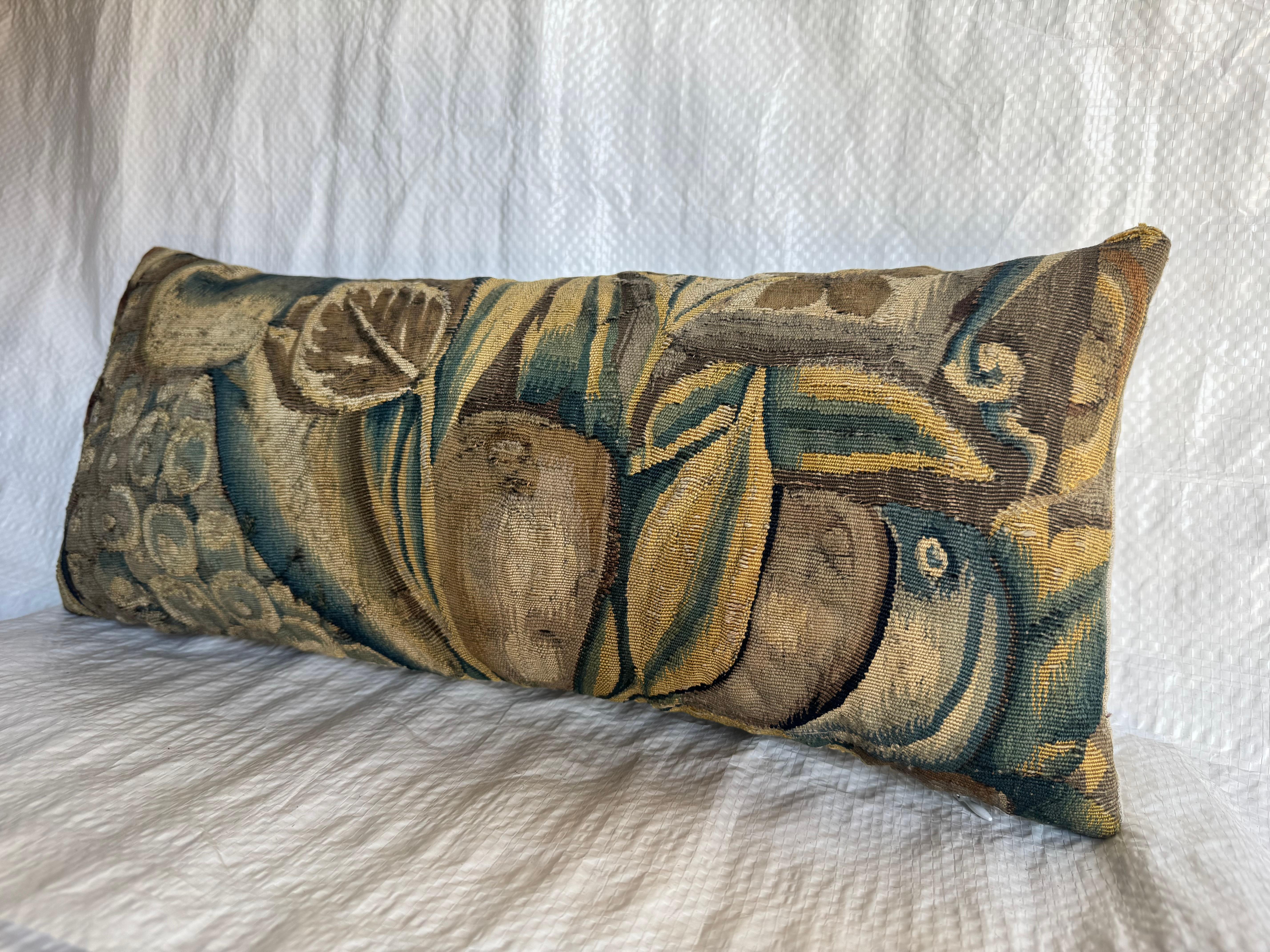 Belgian 16th Century Antique Brussels Tapestry Pillow For Sale