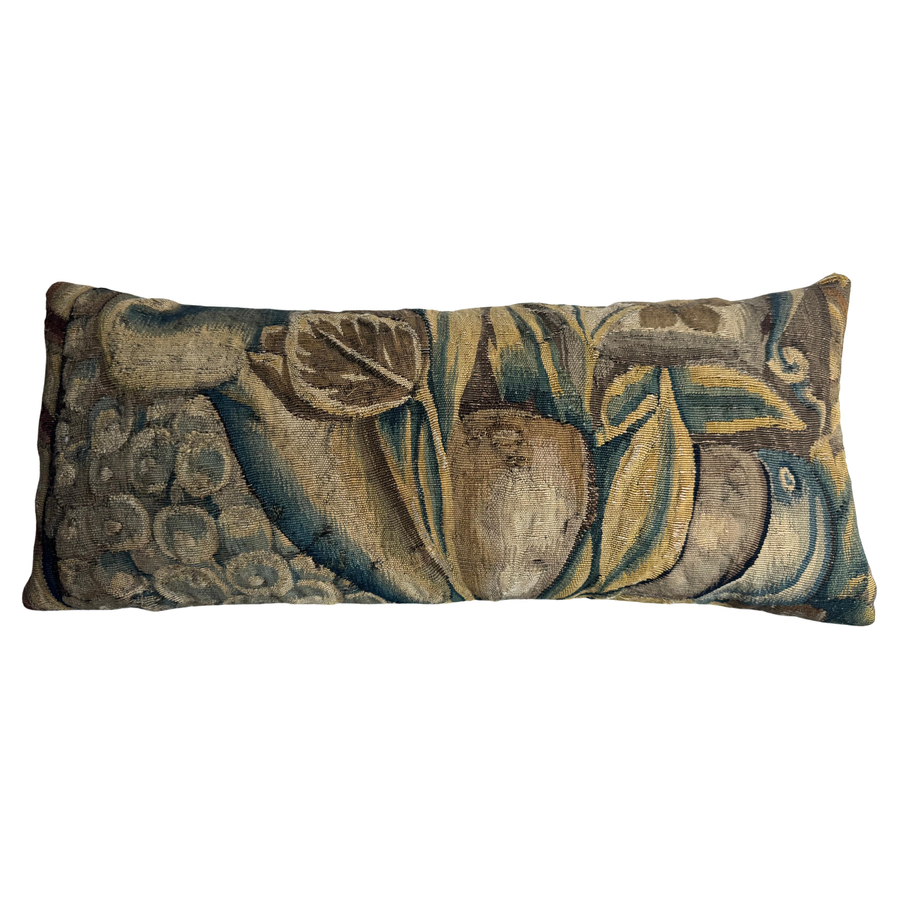 16th Century Antique Brussels Tapestry Pillow For Sale