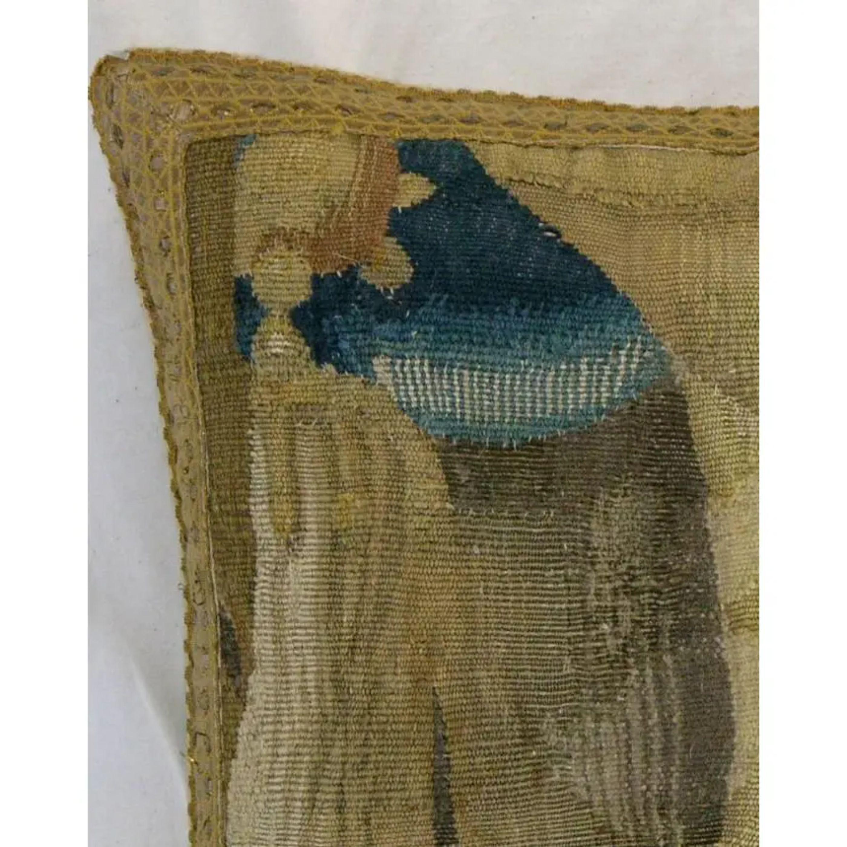 Antike Brusslls Barock-Wandteppich-Kissen aus dem 16. Jahrhundert - 17'' X 16'' (Belgisch) im Angebot