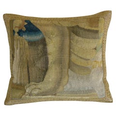 16th Century Antique Brusslls Baroque Tapestry Pillow - 17'' X 16''