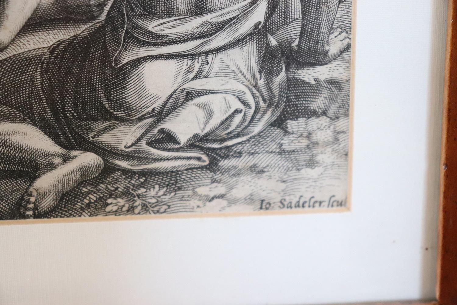 Antike Gravur des 16. Jahrhunderts von Sadeler Johann I. „Die Hinrichtung des Heiligen Paul“ im Angebot 1