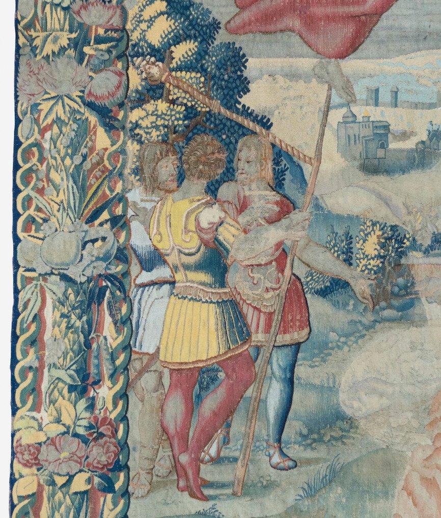 Antiker Brüsseler mythologischer Barockteppich mit Engel aus dem 16. Jahrhundert (Belgisch) im Angebot