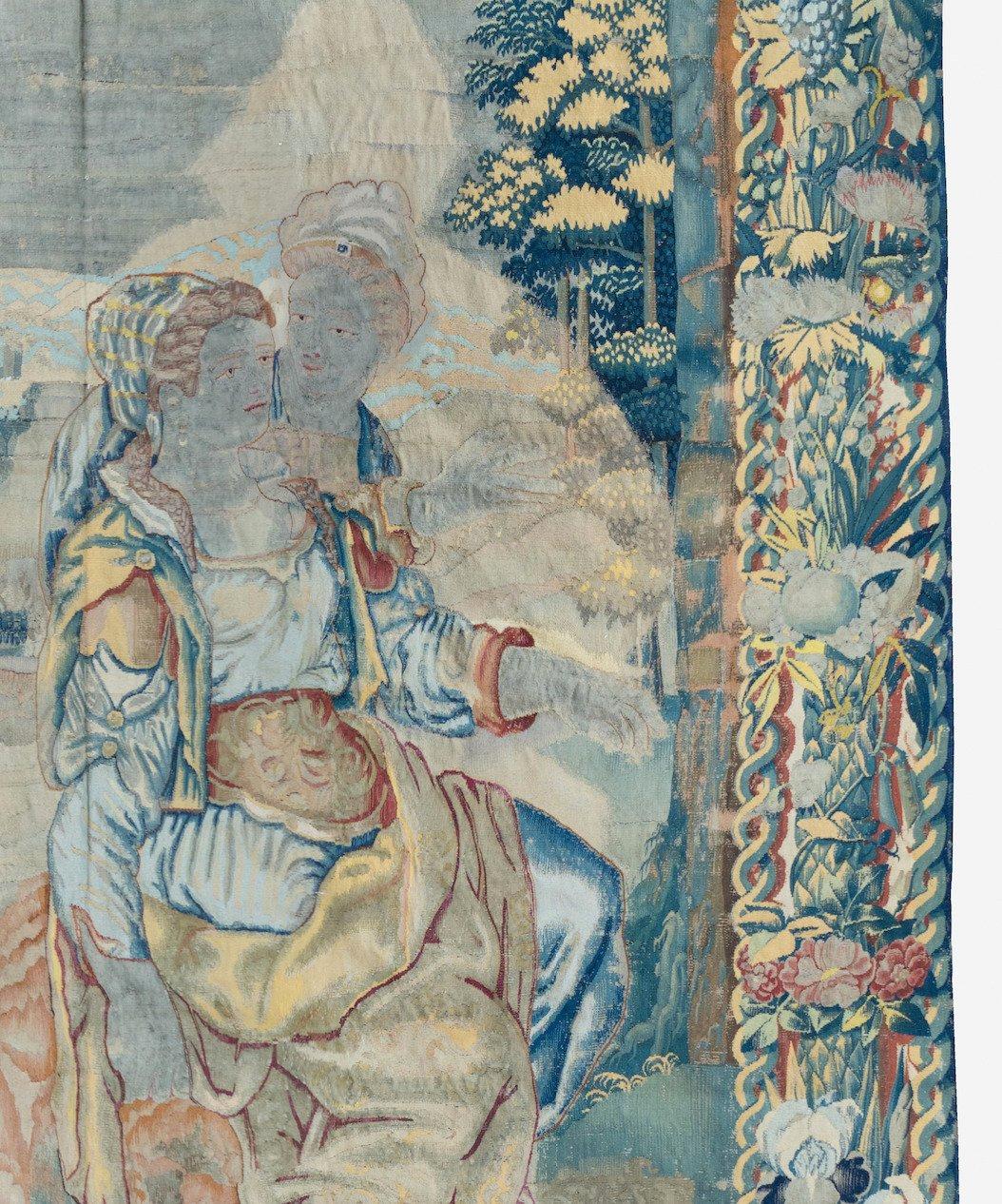 Antiker Brüsseler mythologischer Barockteppich mit Engel aus dem 16. Jahrhundert (Handgewebt) im Angebot