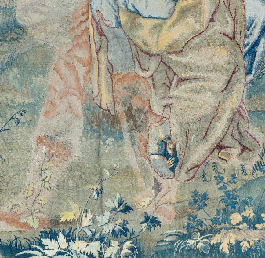 Antiker Brüsseler mythologischer Barockteppich mit Engel aus dem 16. Jahrhundert (18. Jahrhundert und früher) im Angebot