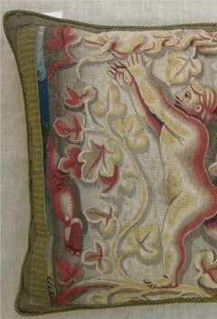 Cuscino con arazzo fiammingo antico del XVI secolo - 25'' X 21''