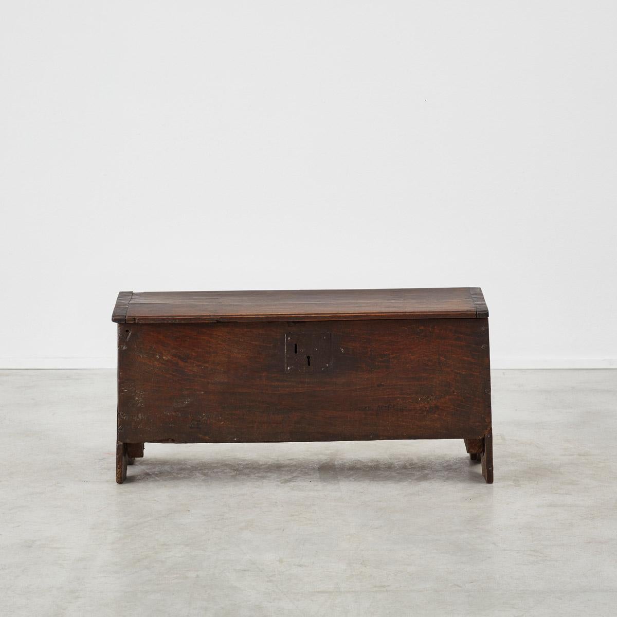 18th Century and Earlier 16th Century antique oak coffer, England