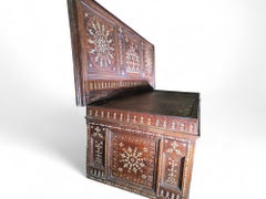 16th-Century Aragonese Walnut and Bone Marquetry Chest