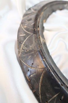 16th Century Black Lacquer Oval Frame