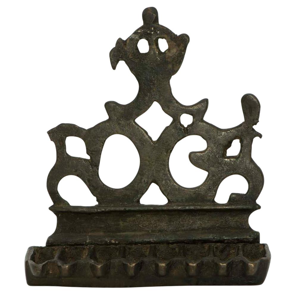 16th Century Italian Brass Hanukkah Lamp Menorah