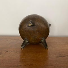 Bronze-Dreibein-Kochtopf mit Henkel aus dem 16.