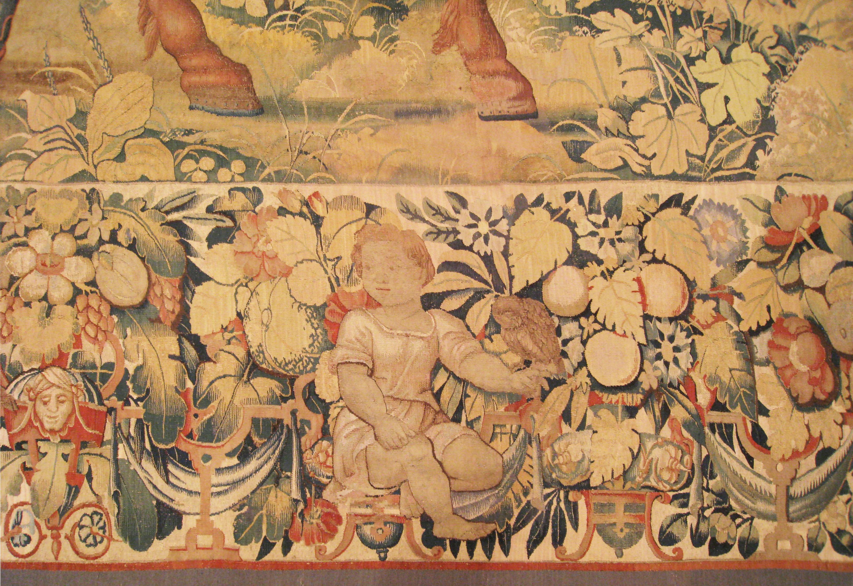 Hand-Woven 16th Century Brussels Historical Tapestry, Depicting Julius Caesar on Horseback