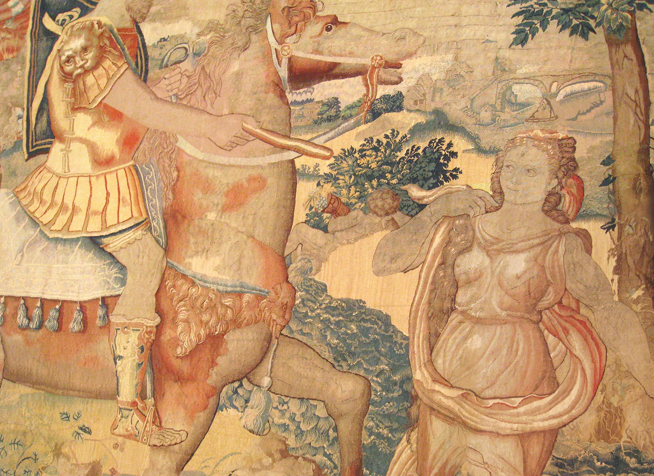 16th Century Brussels Historical Tapestry, Depicting Julius Caesar on Horseback In Good Condition In New York, NY