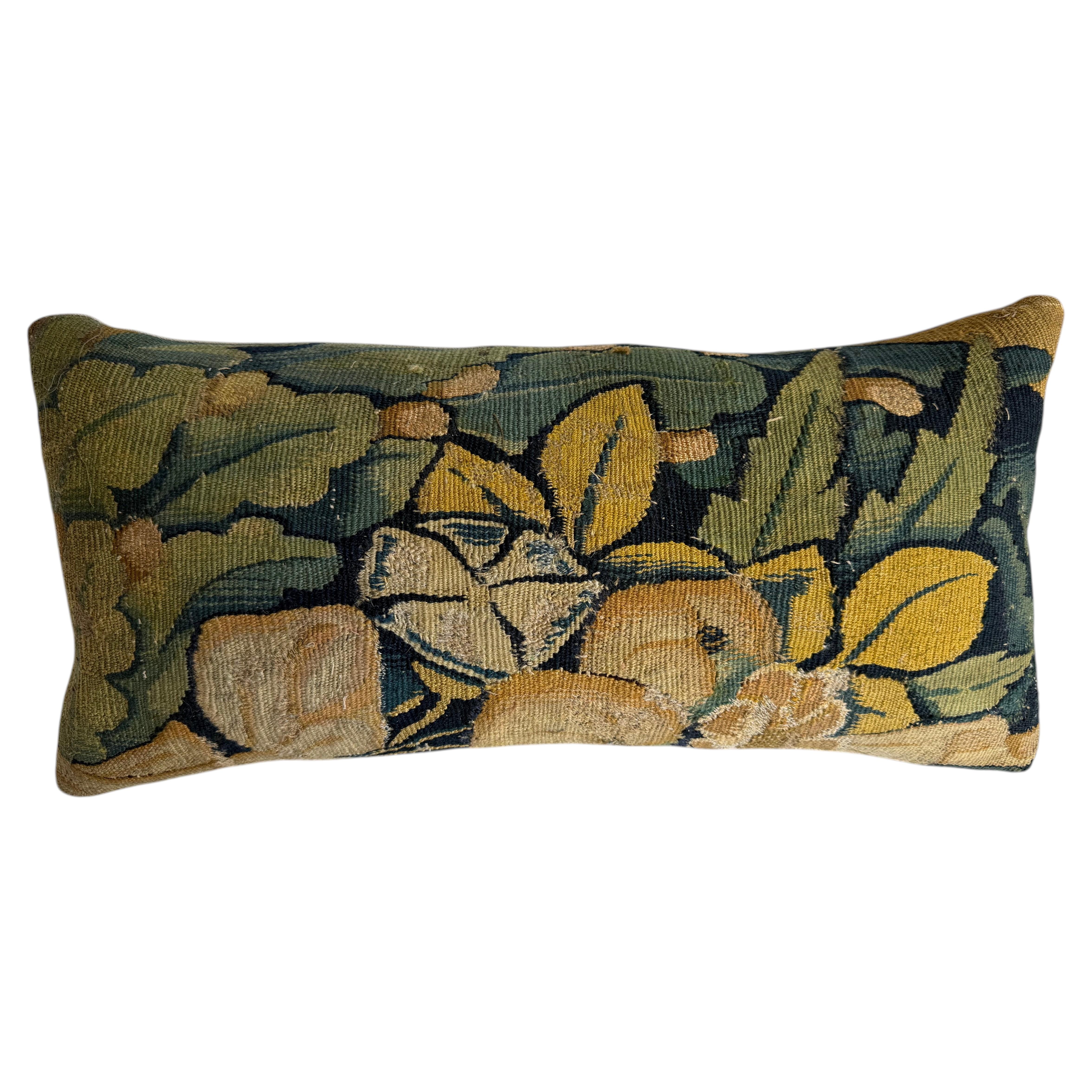 16th Century Brussels Renaissance Verdure Tapestry Pillow For Sale