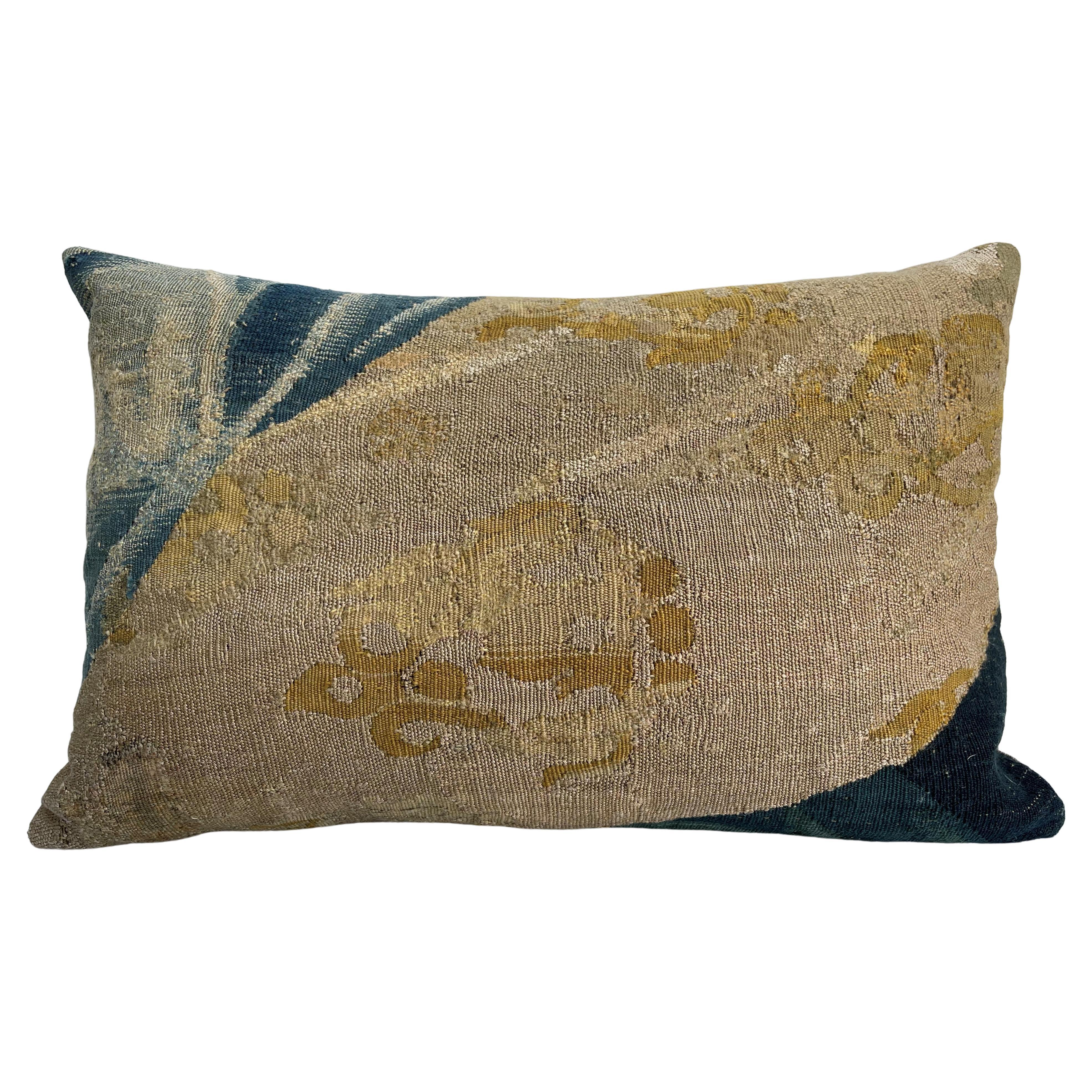 16th Century Brussels Tapestry Pillow - 15" X 9" For Sale