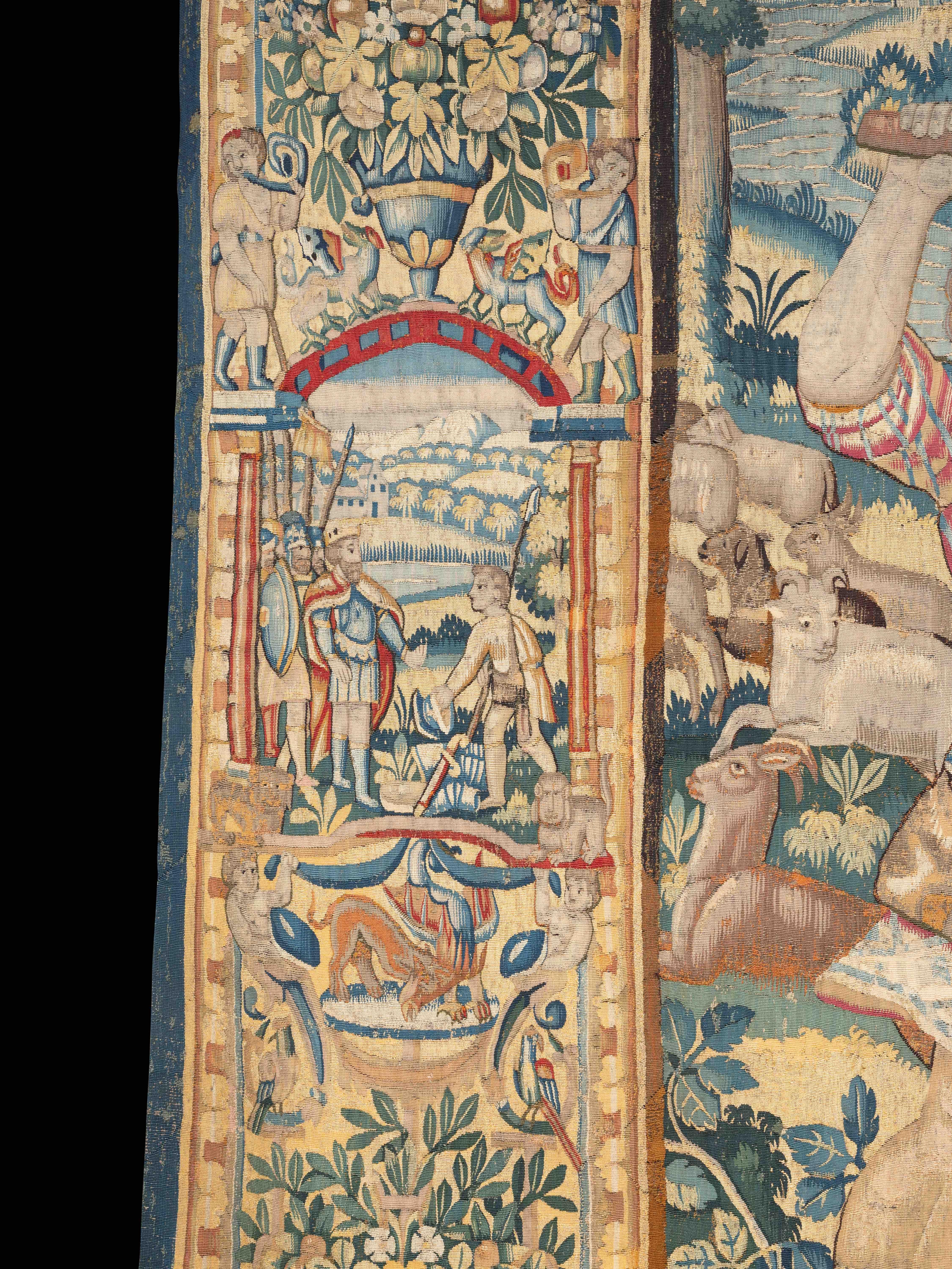 Brüsseler Wandteppich aus dem 16. Jahrhundert – Die Geschichte von David im Zustand „Gut“ im Angebot in Bruxelles, BE