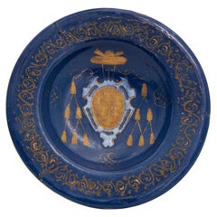 Piatto in maiolica Farnese alla turchina Castelli del XVI secolo