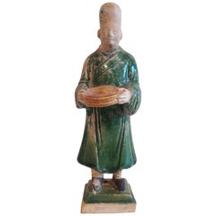 16th Century Ceramic Attendant Figure, Ming Dynasty