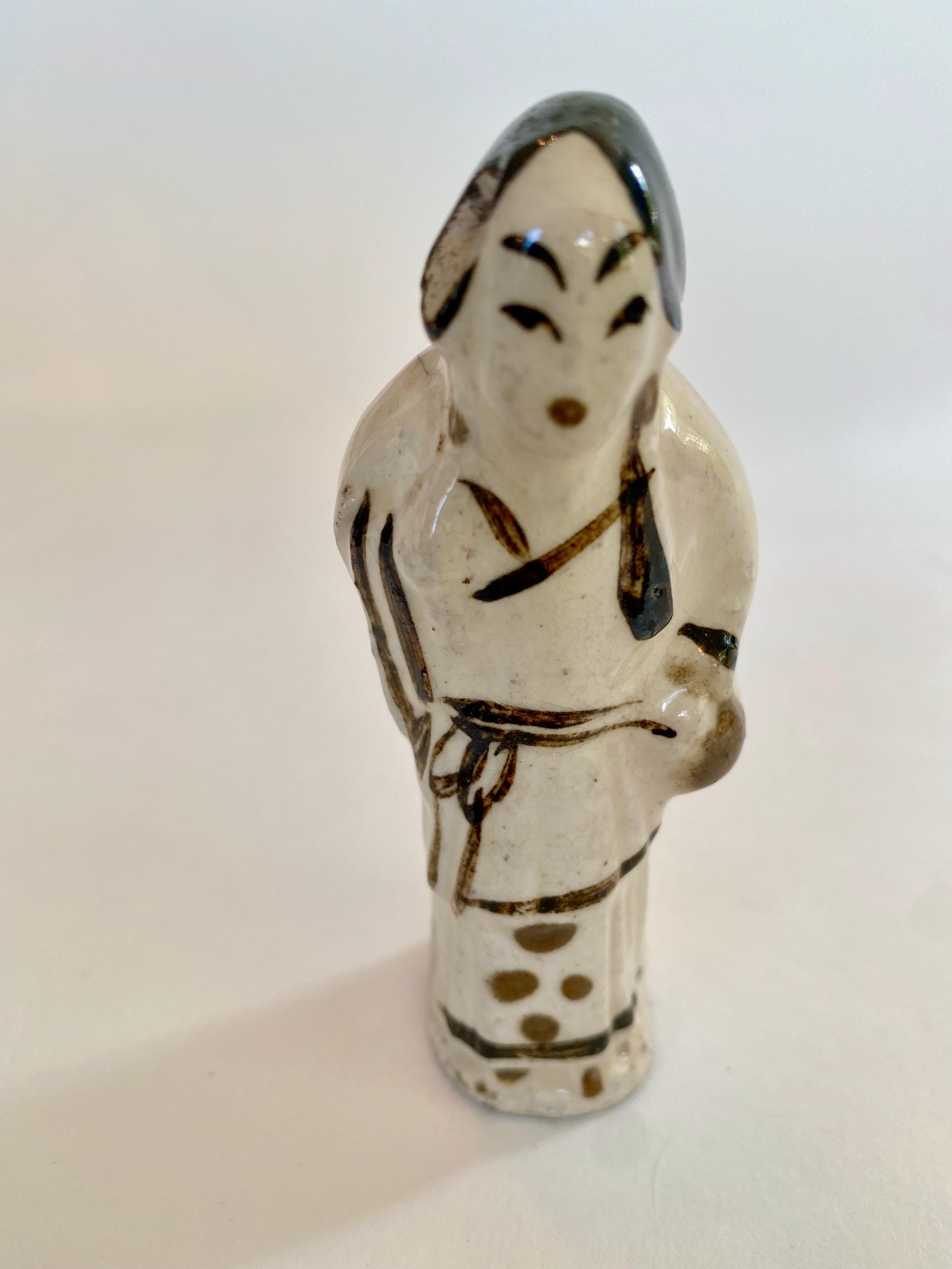 Hand-Painted 16th Century Chinese Pottery Figure For Sale