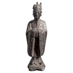 Antique 16th Century Chinese Standing Bronze Figure of a Nobleman