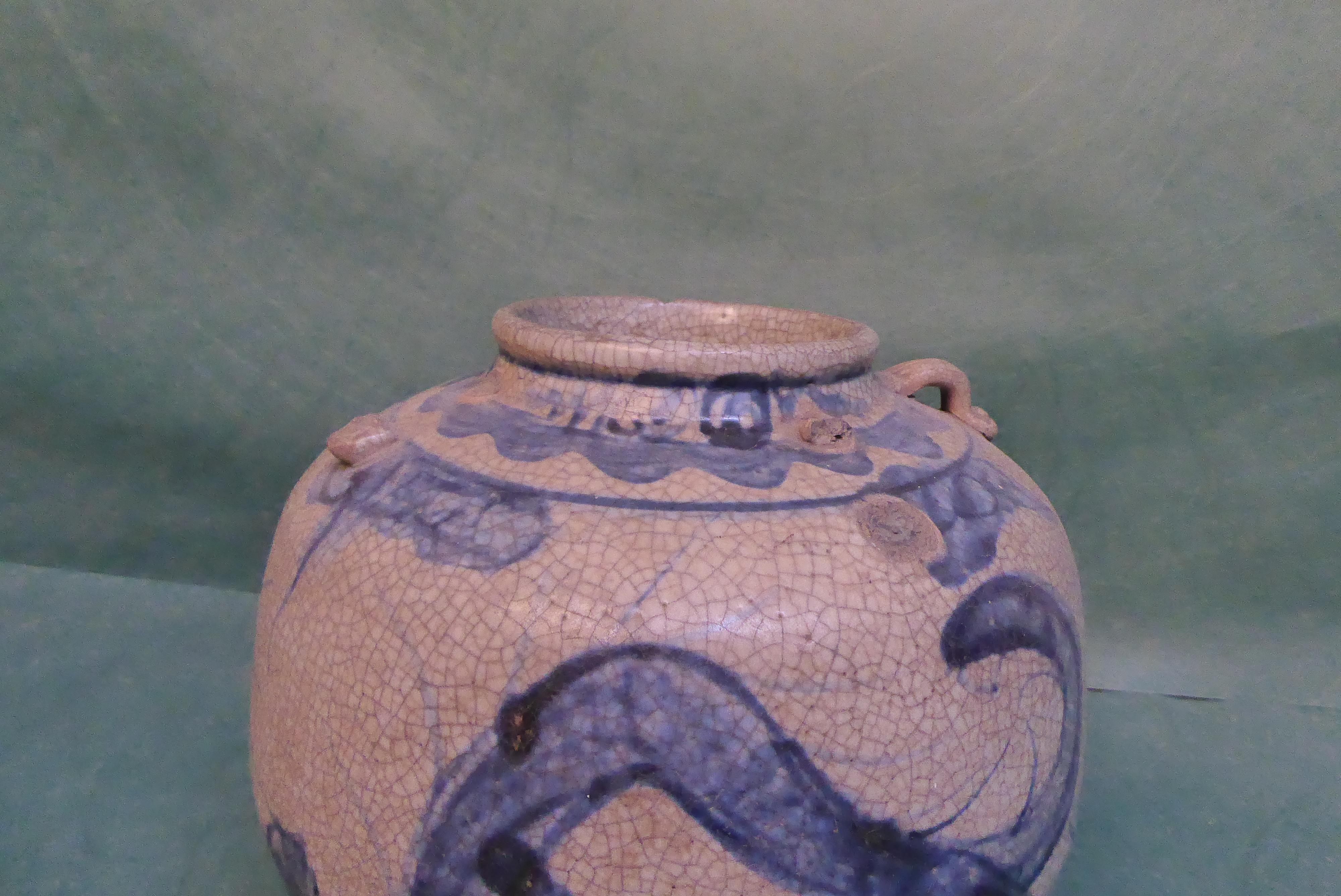 16th Century Early Oriental Blue and Gray Vase For Sale 3