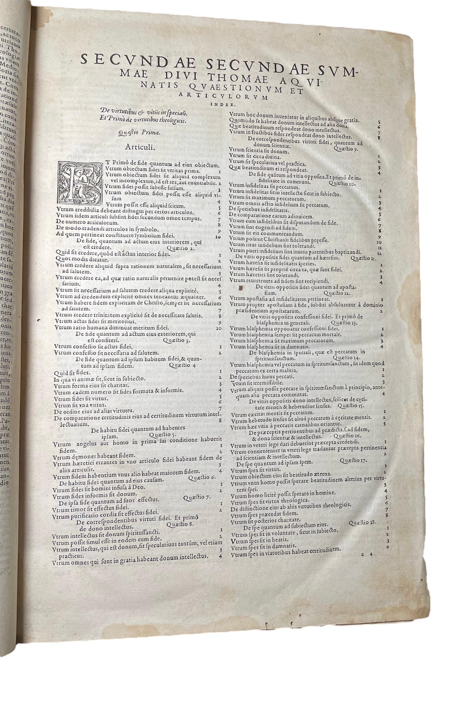 16th Century Edition Of Thomas Aquinas Book 9