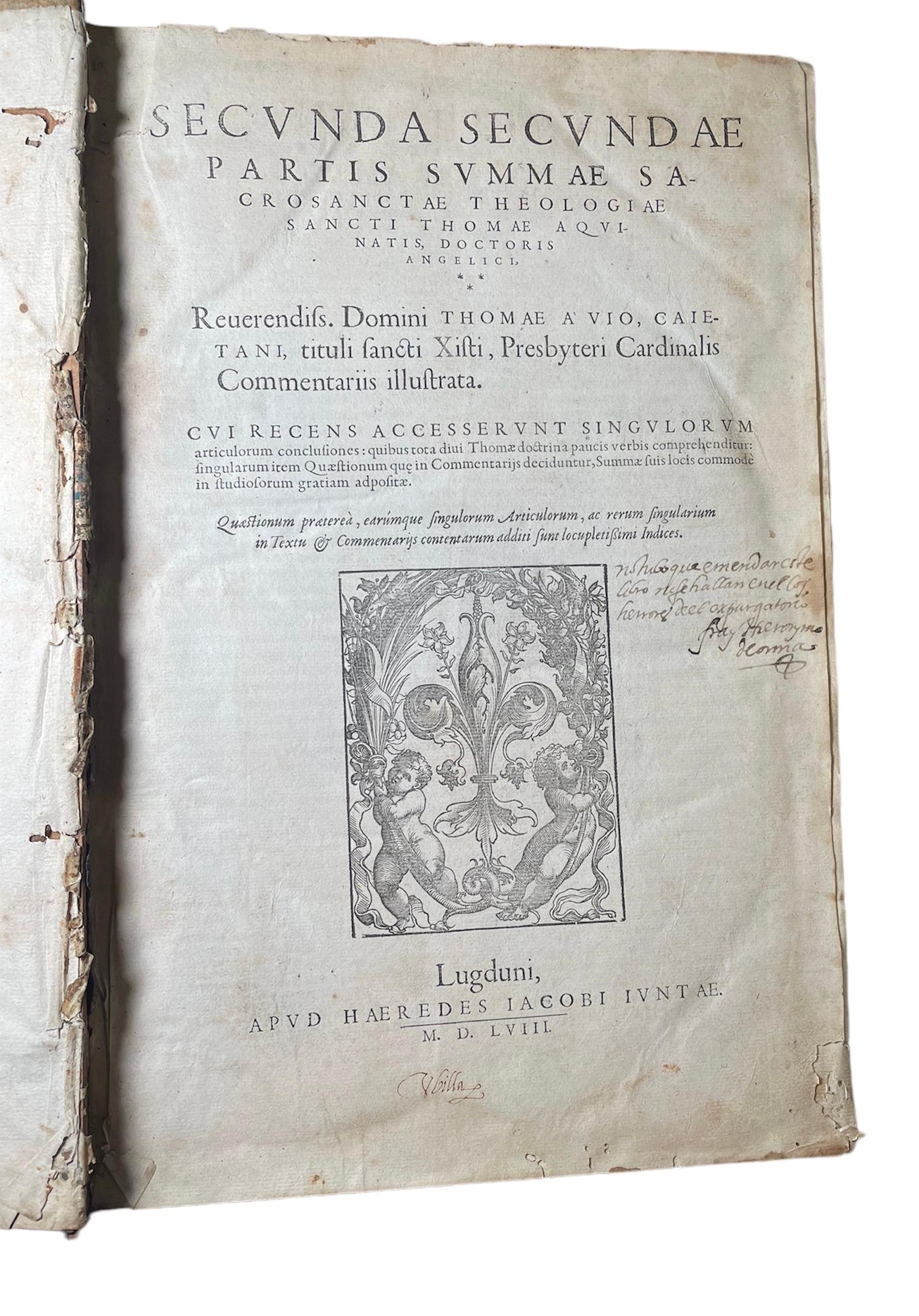 Medieval 16th Century Edition Of Thomas Aquinas Book