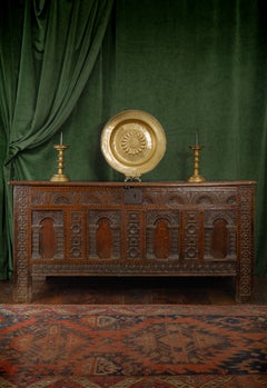 Antique 16th Century, Elizabeth I, Joined Oak Chest, England, Circa 1600