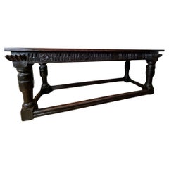 16th Century Elizabethan Carved Oak Refectory Table, Circa 1580