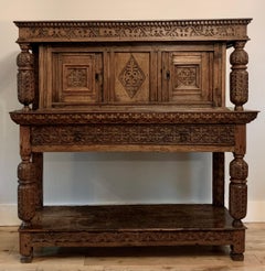 Late Elizabethan Joined Oak Livery Court Cupboard