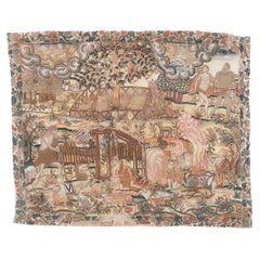 Broderie élisabéthaine du XVIe siècle représentant Adam et Ève dans le jardin d'Éden