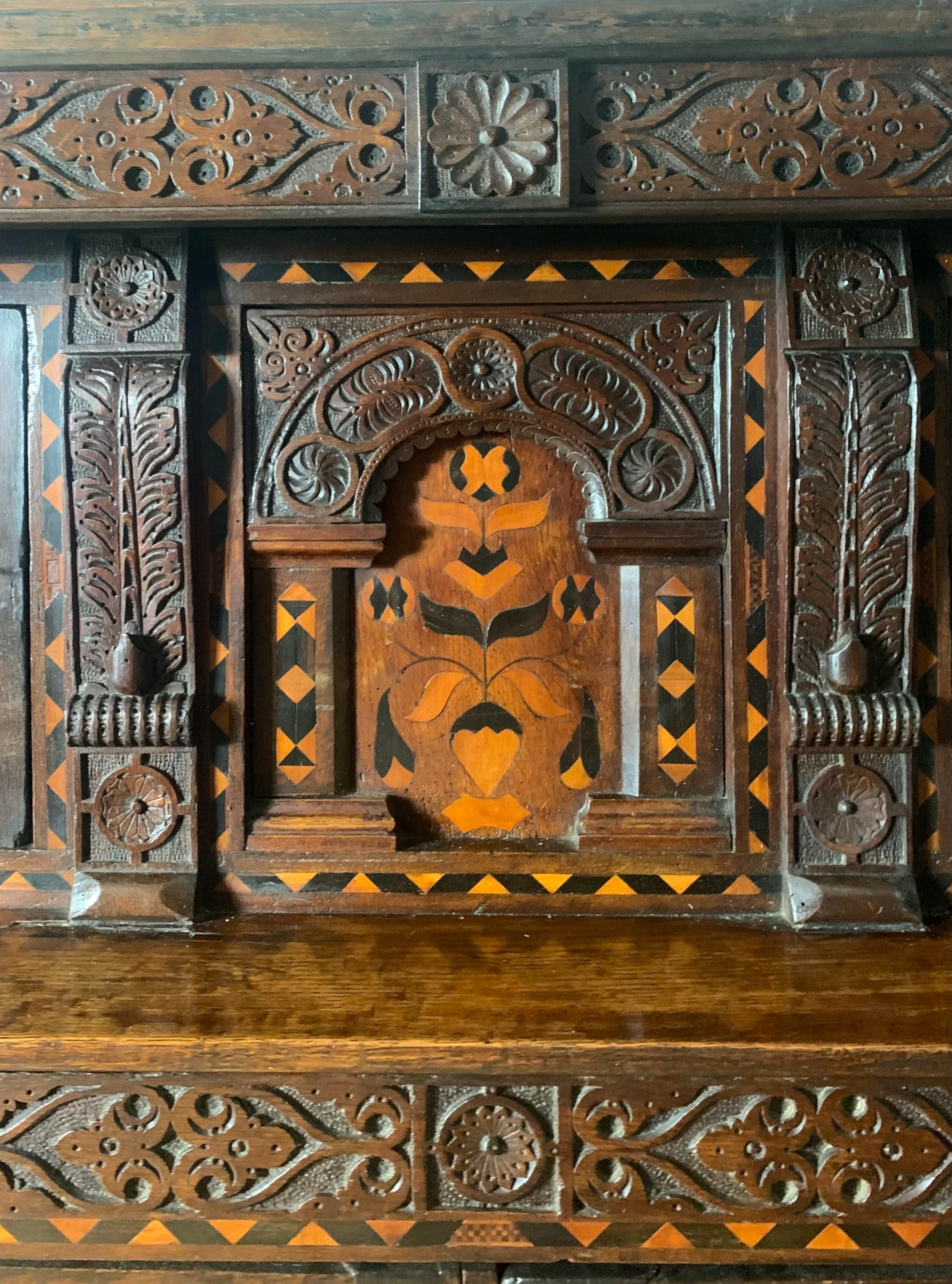 18th Century and Earlier 16th Century Elizabethan Oak Court Cupboard Circa 1600 For Sale