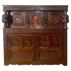 Used 16th Century Elizabethan Oak Court Cupboard Circa 1600