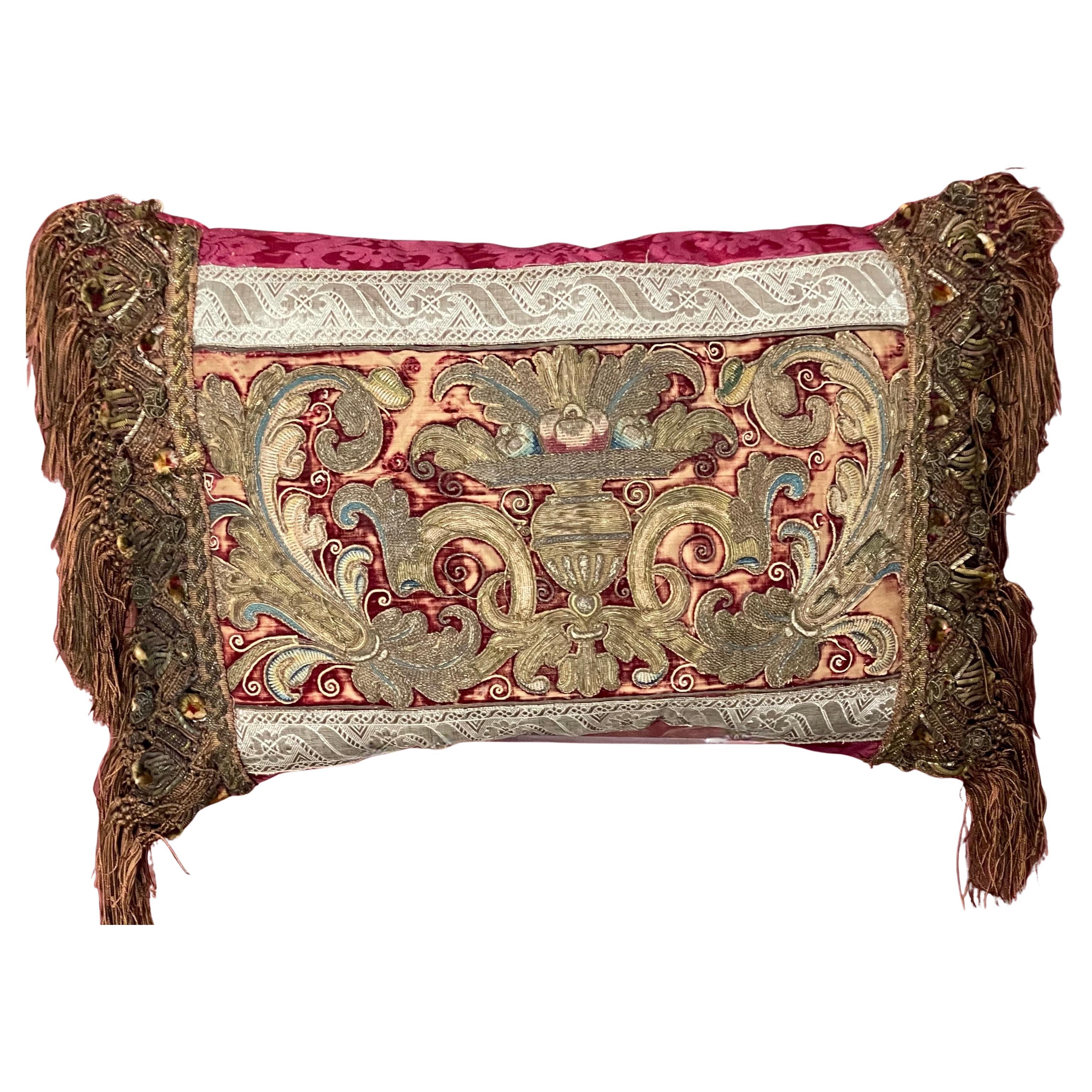 16th Century Embroidery Bespoke Hand Made Pillow