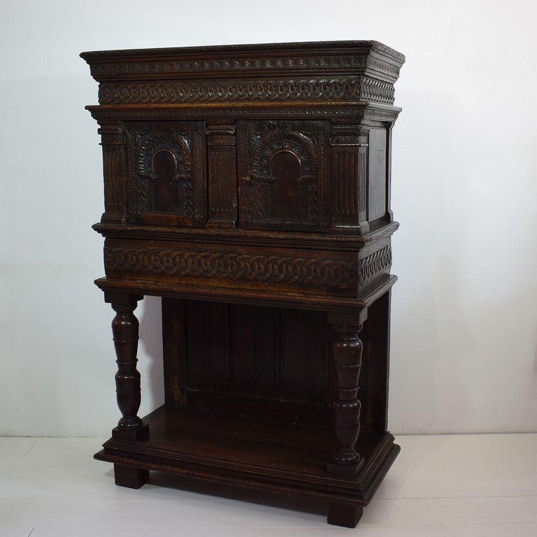 16th Century English Elisabethan Oak Cupboard/ at 1stDibs