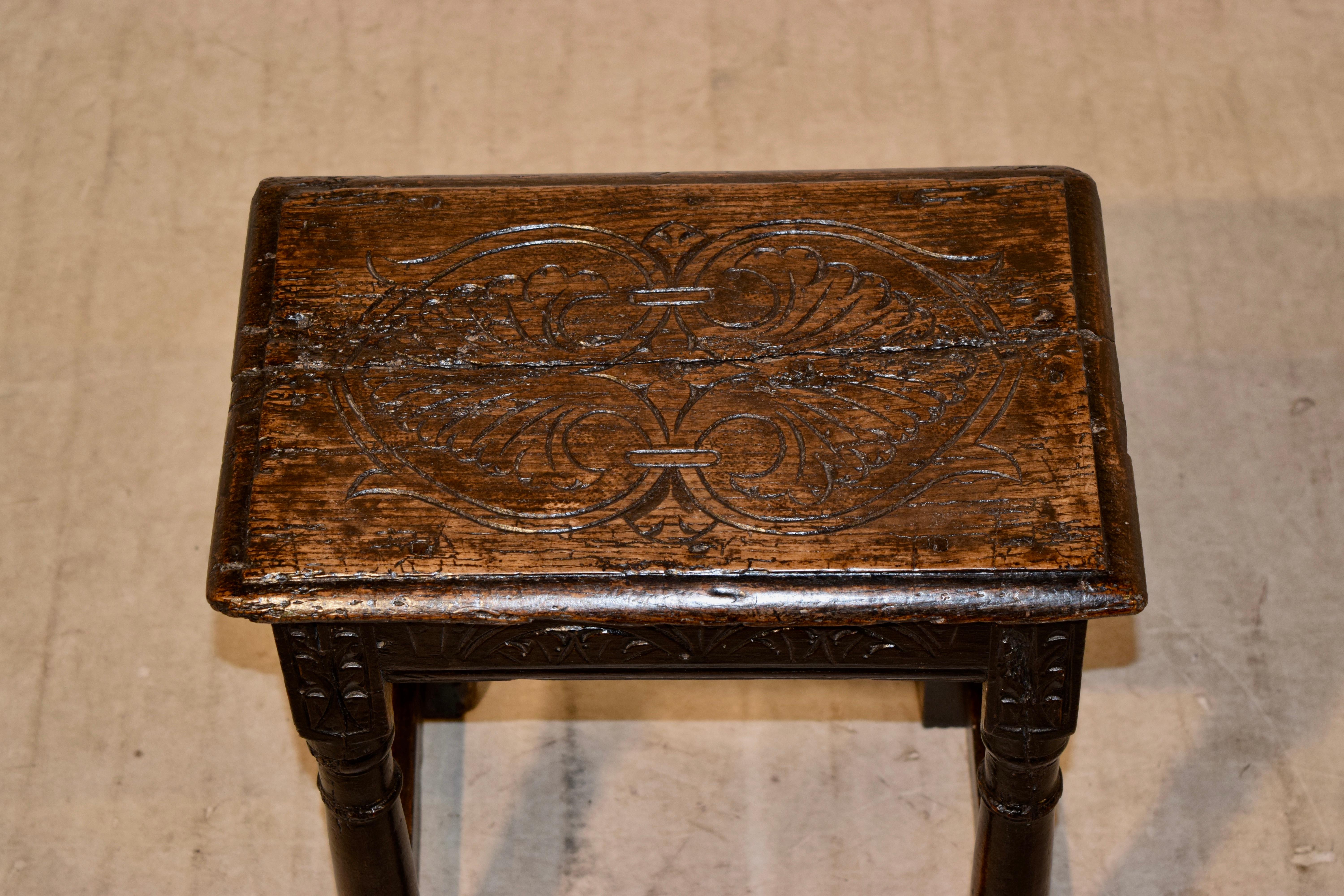 16th Century English Oak Joint Stool 4