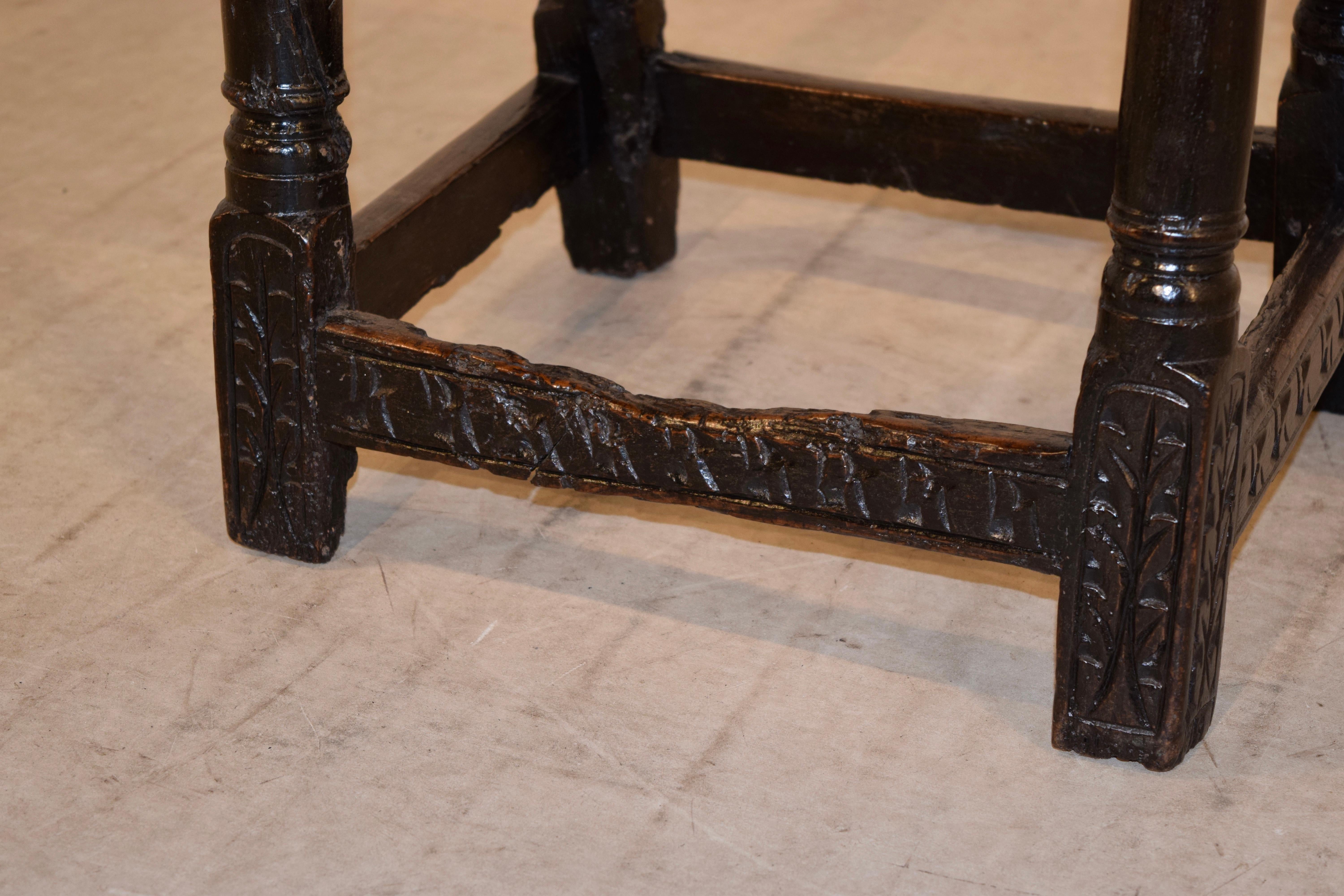 18th Century and Earlier 16th Century English Oak Joint Stool
