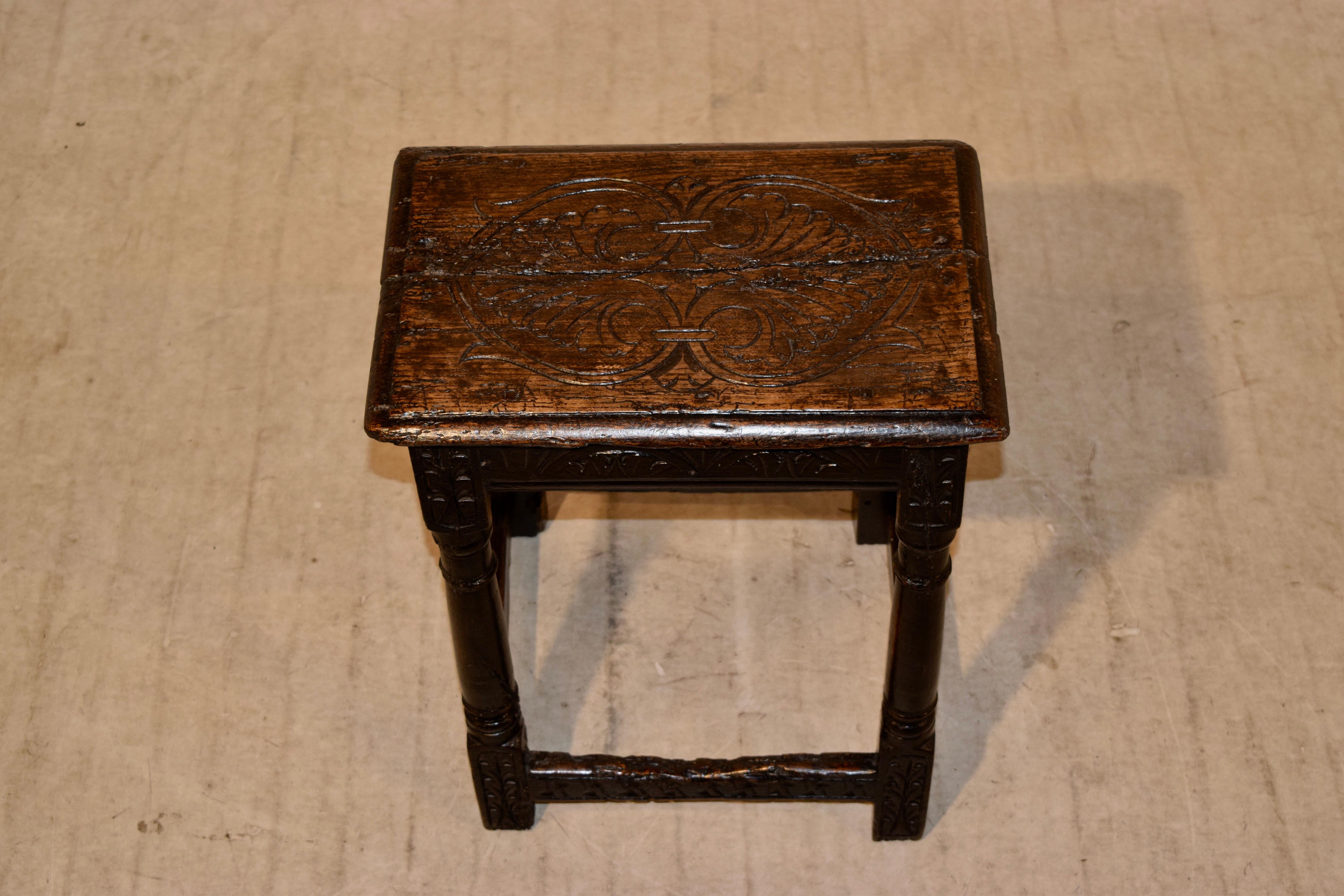 16th Century English Oak Joint Stool 3