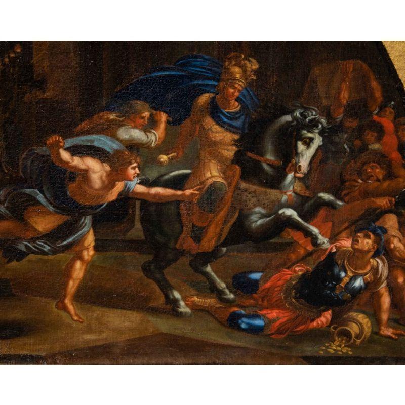 16th Century Expulsion of Heliodorus from the Temple Painting Oil on Canvas 1