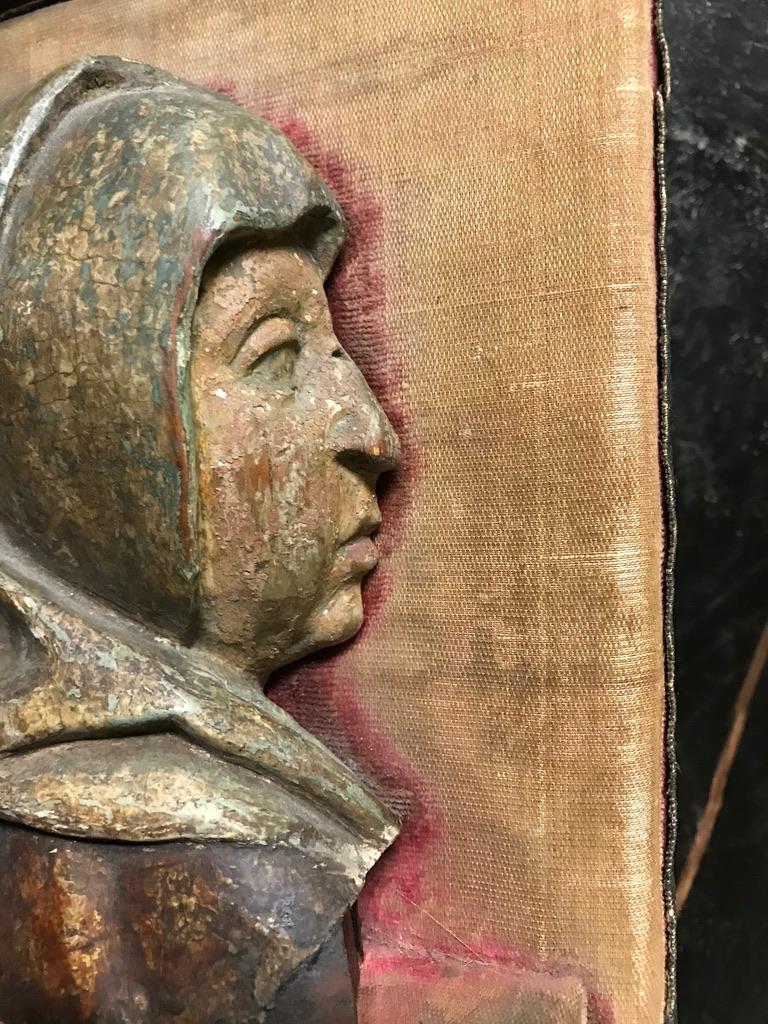 Hand-Carved 15th Century Italian Wood Carving of Girolamo Savonarola