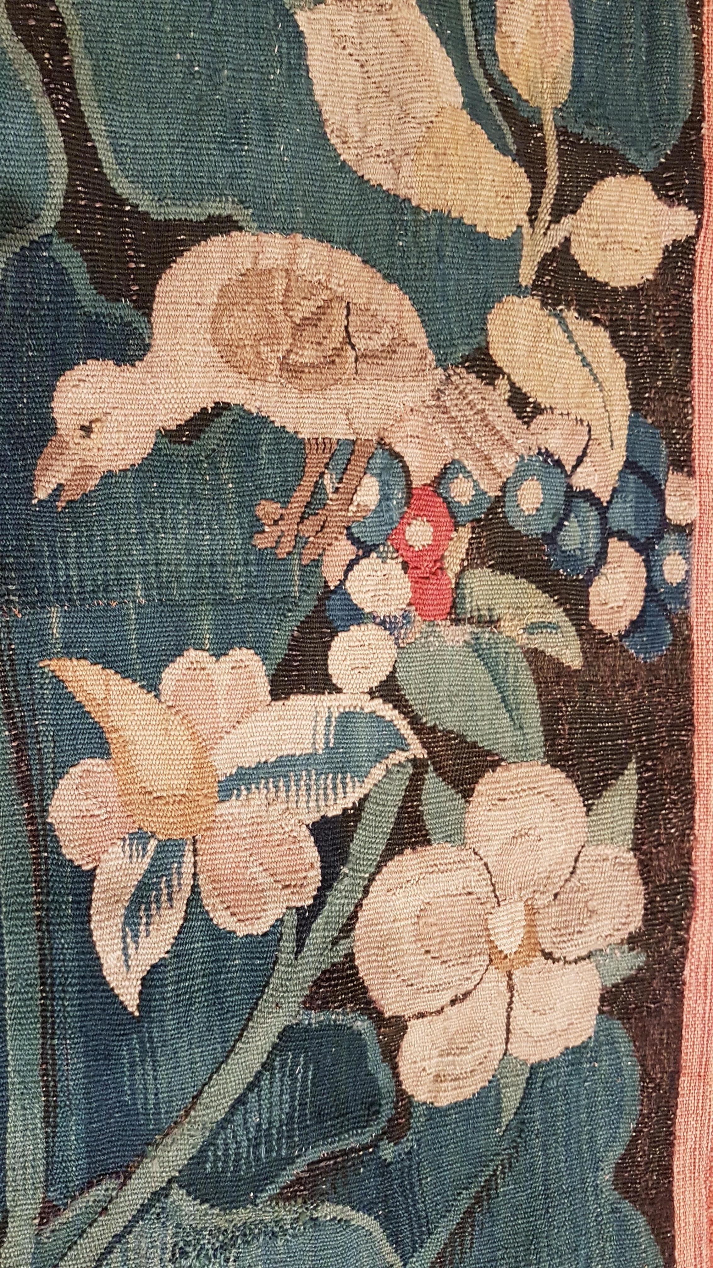 antique 16th century feuilles de choux tapestry