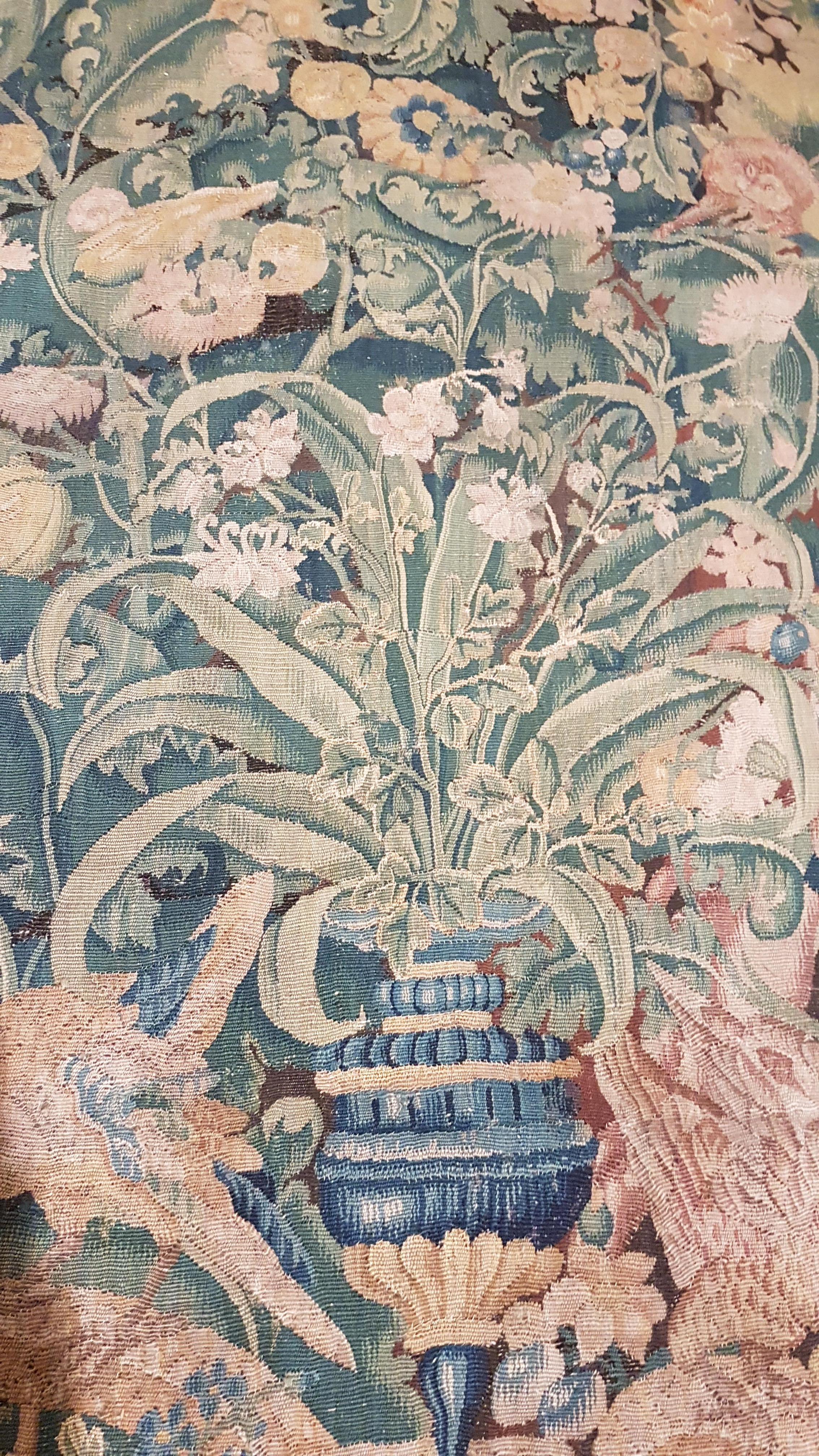 antique 16th century feuilles de choux tapestry