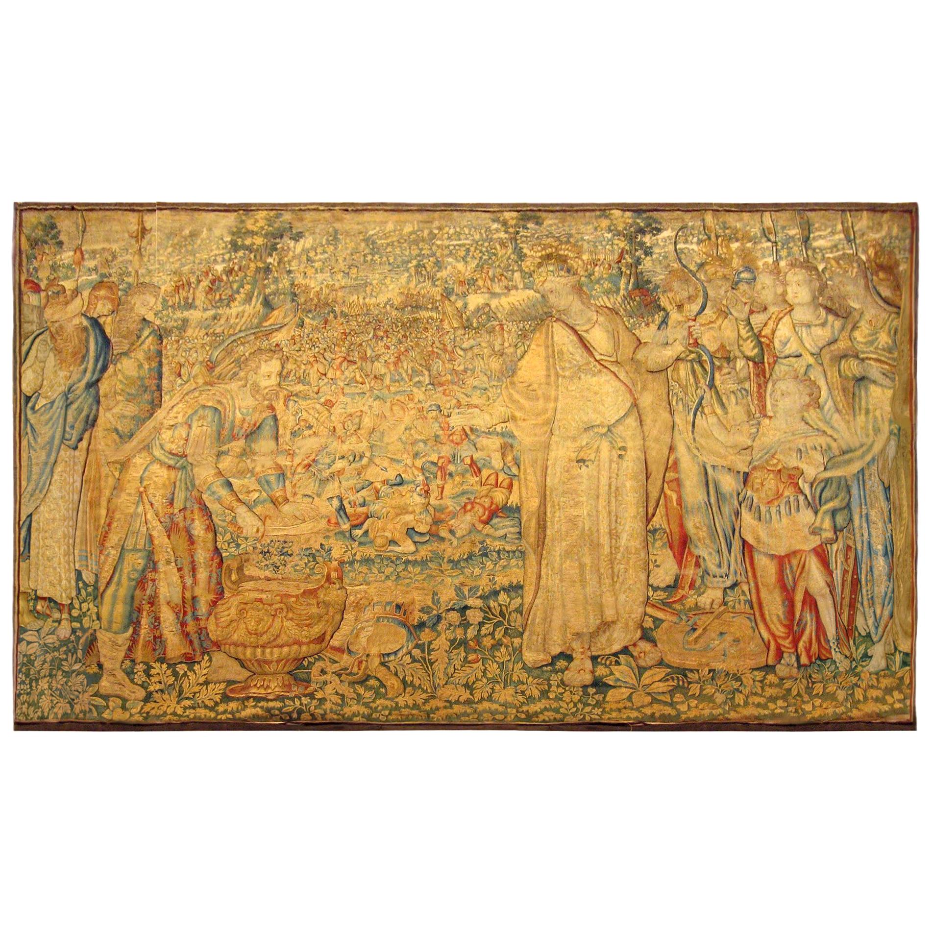 Flämischer historischer Wandteppich aus dem 16. Jahrhundert, mit dem Sieg der Tomyris