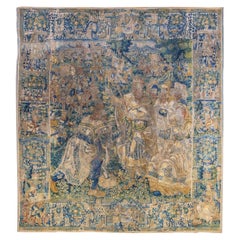 16th Century Flemish Tapestry Depicting Queen Esther, King Ahasuerus, and Haman